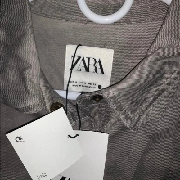 NWT ZARA Wash Effect Overshirt (Shacket) - Picture 7 of 8